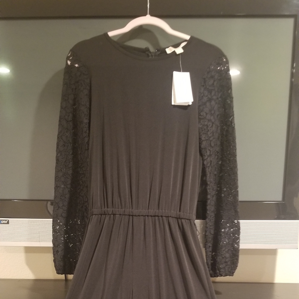Michael Kors black lace sleeve jumpsuit brand new